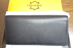 【シュリンク未開封品】Cheval noir 長財布 本革 縦10㎝×横20㎝×厚さ4㎝ レディース ブラック 定価15800円 