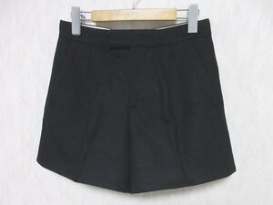 良品 Drawer ドゥロワー ウール×アルパカ タック ショートパンツ 6519-236-0171 36 ブラック ◆