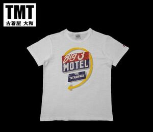 #古着屋大和 ブランド古着 セール中 送料無料 TMT ウォッシュ加工 ジャージ プリント Tシャツ BIG3 MOTEL M オフホワイト 参考価格8190円