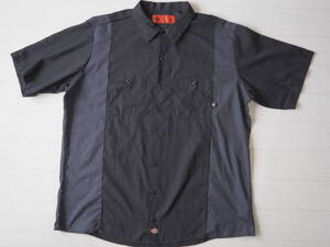 ☆送料無料☆ Dickies ディッキーズ USA直輸入 古着 半袖 ワークシャツ メンズ 2XL ブラック トップス 即決 中古