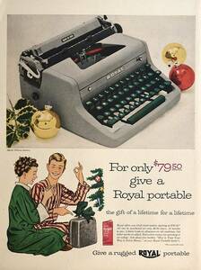 稀少！広告/1954年ロイヤル・タイプライター広告/Royal Portable Typewriter/T