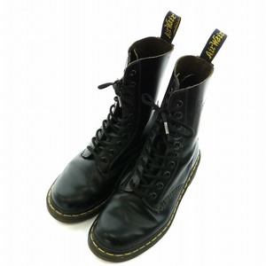 ドクターマーチン DR.MARTENS 10ホールブーツ STANDARD FIT ショート レザー ロゴ 型押し UK4 23cm 黒 ブラック 1490