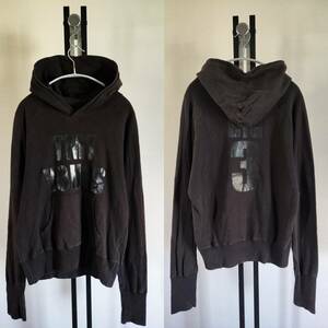 TMT/ティーエムティー/Derskin BIG 3 HOODIE/両面鹿革プリント/本革/プルオーバーパーカー/SIZE L/名作