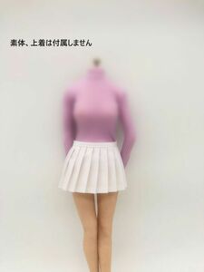 1/6　セクシープリーツミニスカート　1/6スケール女性コスチューム　1/6サイズフィギュア服 WHITE