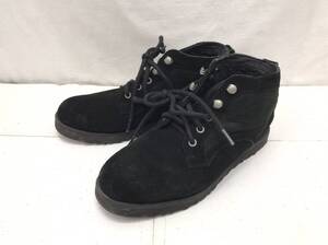 UGG アグ レザーシューズ ムートン ブラック 24cm 24102302s1