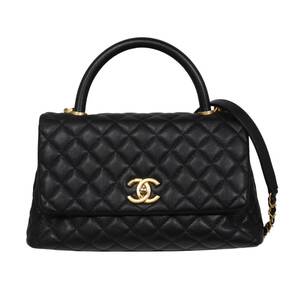 CHANEL シャネル ココハンドル 29 A92991 2WAY ハンドバッグ ショルダーバッグ ココマーク キャビアスキン ブラック ゴールド金具 24番台