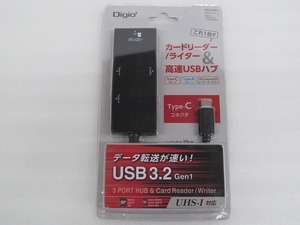 【未使用】 ナカバヤシ ナカバヤシ株式会社 COM-C3SD073BK USB3.2Gen1 Type-C3ポート コンボハブ