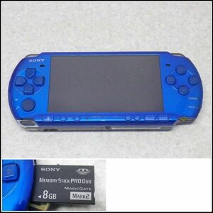 DB-15【ジャンク】SONY ソニー PSP-3000 バイブラント・ブルー 本体 メモリースティック 8GB付属