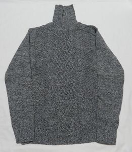 ■新品【エディフィス】極上ケーブルタートルネックニット グレー M～L #1 CABLE TURTLE NECK KNIT EDIFICE