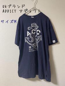 UKブランド　ADDICT アディクト　イカリ　ペイントTシャツ　M