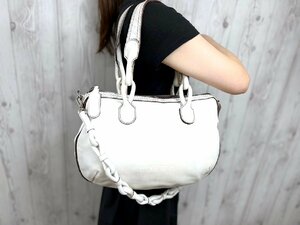 美品 LOEWE ロエベ フィエスタ ハンドバッグ ショルダーバッグ バッグ レザー 白 2WAY 72332