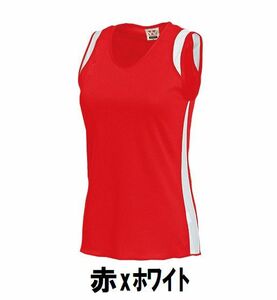 999円 新品 レディース ランニングシャツ 赤xホワイト サイズ150 子供 大人 男性 女性 wundou ウンドウ 5520 陸上