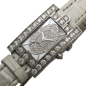 ハリーウィンストン HARRY WINSTON アヴェニュー クラシック エリプティック AVEQHM21WW241 ホワイトシェル K18WG 腕時計 レディース 中古