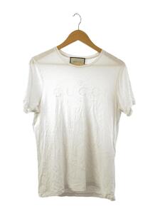 GUCCI◆Tシャツ/S/コットン/WHT/プリント/441685 X3A80/ロゴプリントクルーネックTシャツ