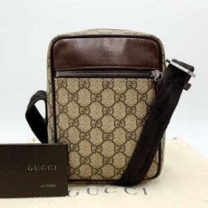 1円〜【人気商品】GUCCI グッチ GGスプリーム ポシェット ミニショルダーバッグ 斜め掛け ベージュ ミニバッグ メンズ レディース 兼用