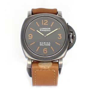 PANERAI /パネライ Marina Militare 5218/202A Pre-V加工ステンレス 44mm ブラックダイヤル 手巻き メンズ 腕時計 #HK11141