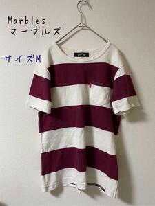 Marbles マーブルズ　厚め　ボーダーコットン　Tシャツ　M