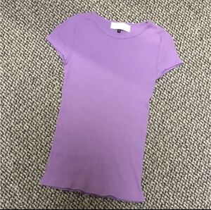 美品 ルシェルブルー トップス 半袖Tシャツ ラベンダー色 36 紫 S M