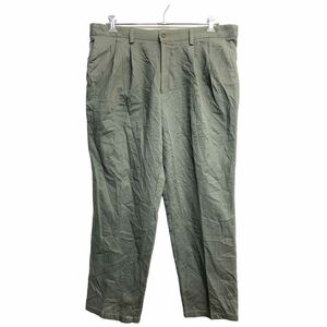 DOCKERS チノパン W40 ドッカーズ タックパンツ ビッグサイズ グレー系 コットン 古着卸 アメリカ仕入 2405-1421