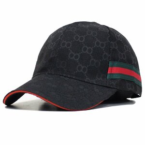 帽子 メンズ レディース ゴルフ キャップ カジュアル 野球帽 CAP Oライン モノグラム ブラック