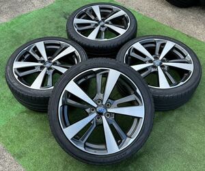 スバルGK７インプレッサG4純正 18in 7.5J+55 PCD100 & 225/40R18 YOKOHAMA タイヤ4本セット★G100