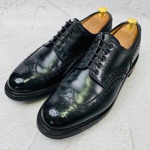 【美品】Crockett&Jones クロケットアンドジョーンズ バンガー ウイング 外羽根 黒 ブラック 8.5 27cm リッジウェイソール メダリオン