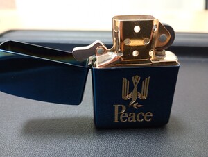 【未使用品】【100円スタート】ZIPPO ライター １点 オイルライター 喫煙具 ジッポ Peace ピース特製　ブルーチタン ジッポー　 喫煙具