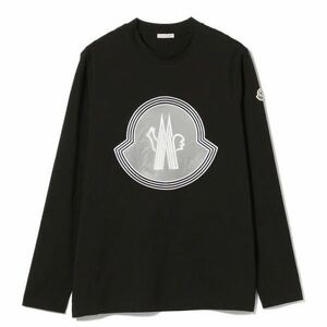 ★新品★ 最新作 MONCLER 長袖Tシャツ Ｓ　ロンT スウェット トレーナー ブラック ワッペン ロゴ モンクレール 国内正規品 入手困難 完売品