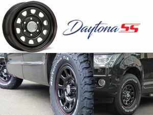 デイトナSS DAYTONA SS 16x7.0J 5/114.3 +35 BLACK (red/blue line) ブラック 16インチ デリカ D5 新品4本 スチールホイール 送料無料