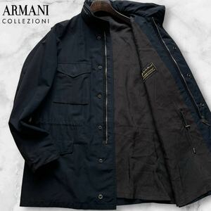 最高級/XL相当◎アルマーニ コレツィオーニ×ロロピアーナ ストームシステム ARMANI COLLEZIONI ナイロンジャケット フード 撥水加工 50