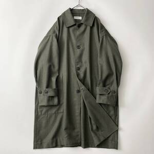 【美品】marka -SHIRT COAT- size/1 (r) マーカ ウール シャツコート オーバー ビッグ ワイド ショップ アトリエ ワーク グリーン 日本製