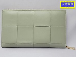 BOTTEGA VENETA ボッテガ ヴェネタ カセット ジップアラウンドウォレット 651368 長財布 オリーブイエロー 中古B+ 【送料無料】 A-7870