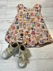 レトロプリントバルーンワンピース size130 人気のレトロプリントです コンバーススニーカーは別に出しています