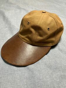 レア 80s90s USA製 ラルフローレン レザー ロングビル ダック キャップ ビンテージ 内周59cm POLO RALPH LAUREN COUNTRY RRL 帽子 