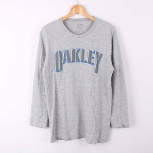 オークリー 長袖Tシャツ ロゴT レギュラーフィット スポーツウエア メンズ Sサイズ グレー OAKLEY