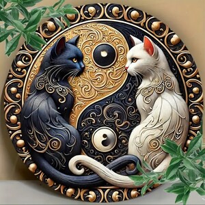 猫の壁飾り　メタルウォールアート　猫のカップルA　猫の雑貨　HANAKO