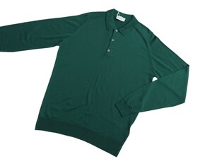  メンズ L ジョンスメドレー 最高級メリノウール ポロネックセーター BELPER PINE JOHN SMEDLEY イギリス製★