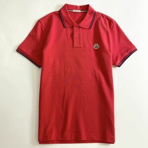 ◯7e19-1 タグ付☆MONCLER モンクレール ロゴワッペンポロシャツ サイズS レッド MAGLIA POLO MANICA C マリアポロマニカ メンズ 半袖 春夏