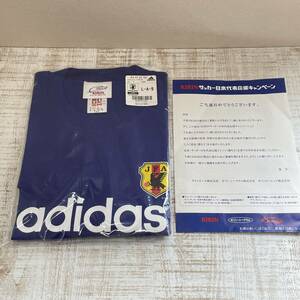 BH11 【雑貨】 未開封　非売品 adidas KIRIN 1996 JFA オフィシャルグッズ Lサイズ ブルー 勝ちT KIRINサッカー日本代表応援キャンペーン