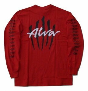 JB即決 ALVA トニーアルバ TONY ALVA SCRATCH スクラッチ ロゴ ロングスリーブ ロンＴ RED 赤x黒x白 レッド 黒スクラッチVer. Lサイズ 新品