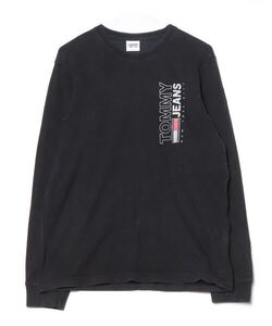 「TOMMY JEANS」 長袖Tシャツ L ブラック メンズ