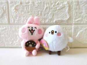 【送料無料】台湾★即決♪ 正規品!! カナヘイの小動物 ピスケ＆うさぎ ドーナツのマスコット・人形 2体セット♪