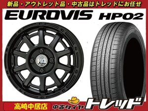 高崎中居店 新品 タイヤ ホイール 4本セット H4 MOTOR X1 14インチ 4.5J ＆ ロードストーン ユーロビズ HP02 155/65R14 軽自動車