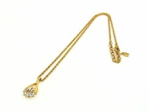 ■美品■ NINA RICCI ニナリッチ ラインストーン ネックレス ペンダント アクセサリー レディース ゴールド系 DD6041