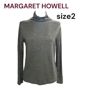 美品　MARGARET HOWELL タートルネック ニット セーター　グレー　マーガレットハウエル　サイズフリー　毛　ウール