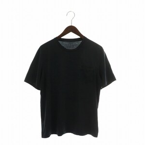 プラダ PRADA Tシャツ カットソー 半袖 クルーネック ロゴ M 黒 ブラック /XZ ■EC メンズ