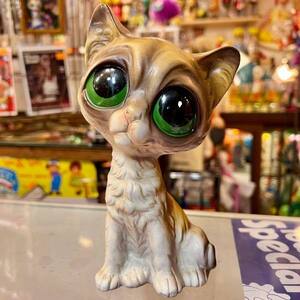 1960年代 1970年代 Big Eyes ビッグアイズ ビッグアイ キャット キティ 猫 陶器 置物 ビンテージ GIG Vintage sad eye cat