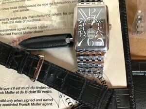  (銀座で購入）フランクミュラー ホワイトーゴールド最高級腕時計希少入手困難,カモフラージュ ロングアイランド ビックデイト重量感有り