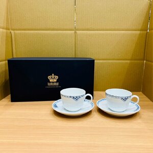 【DOM0906.3-245KK】1円～ ROYAL COPENHAGEN ロイヤル コペンハーゲン プリンセス コーヒーカップ&ソーサー ペアセット 2客 箱付