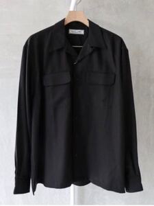 UNIVERSAL PRODUCTS OPEN COLLAR L/S SHIRT ユニバーサルプロダクツオープンカラーシャツ 開襟 長袖シャツ ブラック SIZE 3